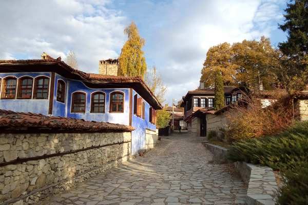 blue old house in Bulgaria